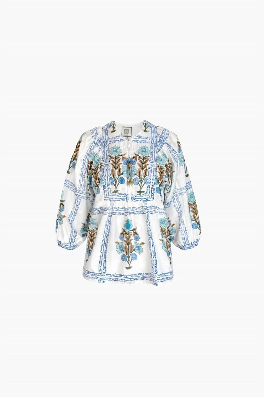 NEW BELL women's macey top in blue floral